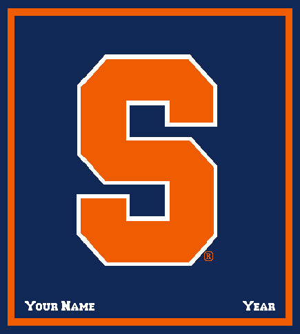 Syracuse Navy Customized with your Name and Year 50 x 60