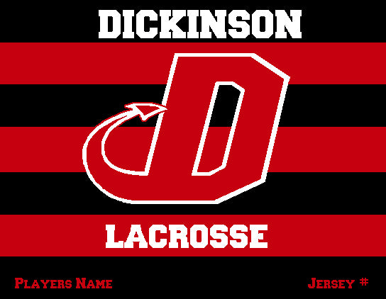 Dickinson Striped Lacrosse Customized Name & Number 60 x 50