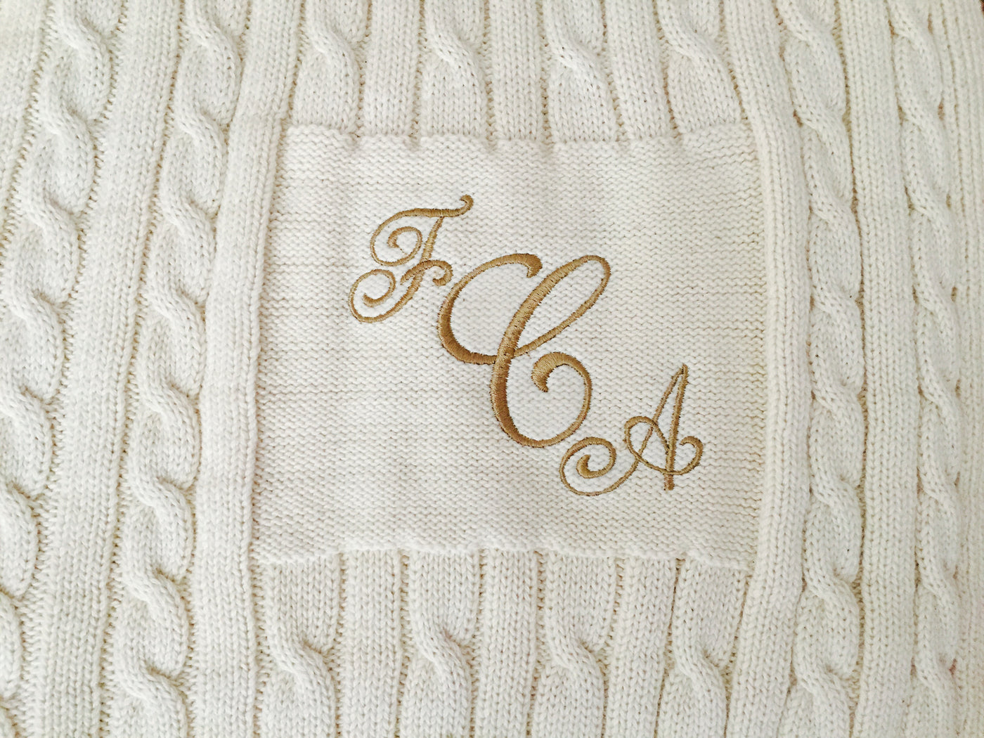 Classic Cotton 6 Needle Blanket Embroidered with a Monogram