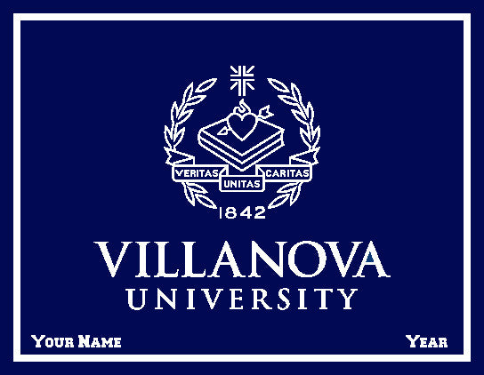Villanova Navy Seal Office, Dorm or Tailgate Blanket Customized with Name and Year