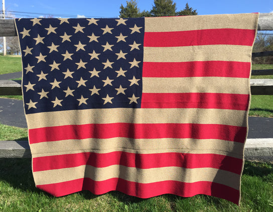 Vintage American Flag Blanket 60 x 50