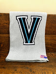 Villanova Grey & White "V" Herringbone with Football 60 x 50