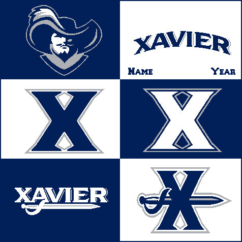 Xavier Multi Logo Customized Dorm, Office, Alumni, Tailgate Blanket