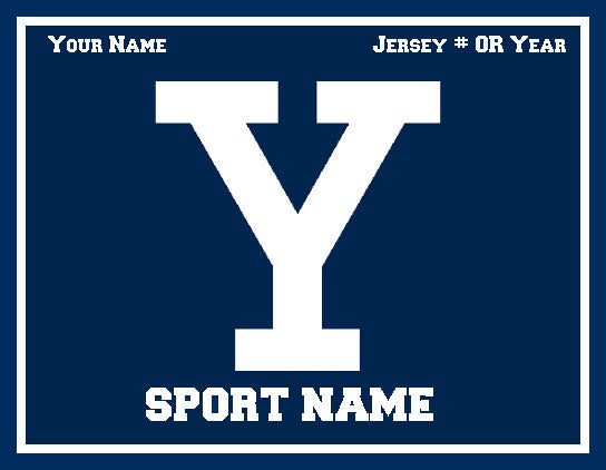 Yale Athletic Any Sport Club Customized with your Sport/Club Name, # OR Year 60 x 50