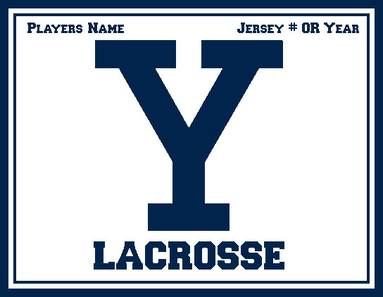 Yale Natural Base Lacrosse Customized with Name & Number or Year