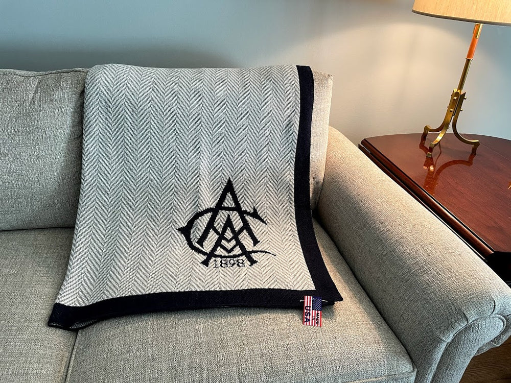 Atlanta Athletic Club Navy Bordered Herringbone