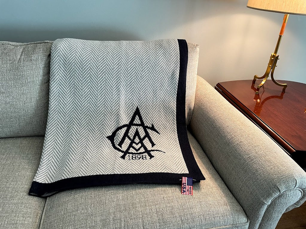 Atlanta Athletic Club Navy Bordered Herringbone