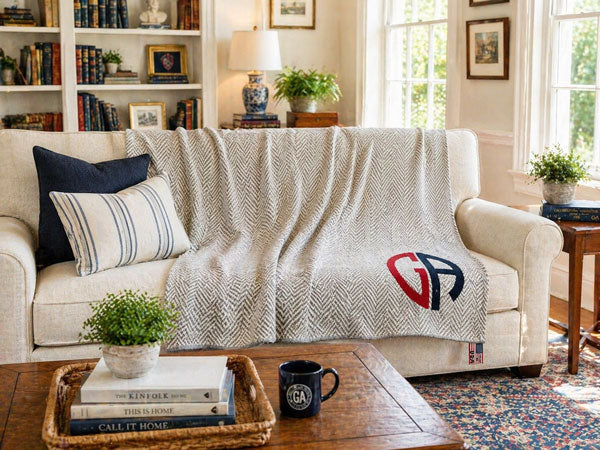 Germantown Academy Heritage Herringbone Initial Blanket™