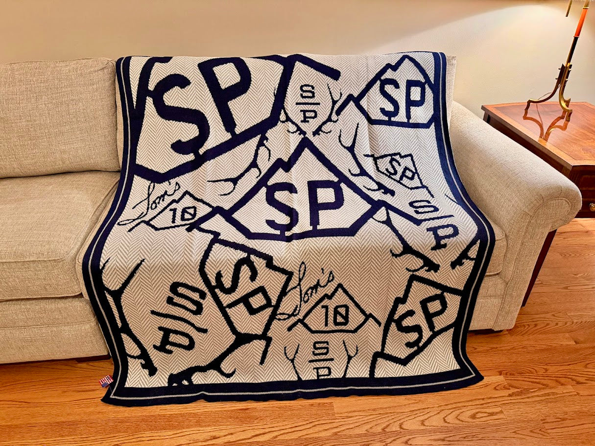 Spanish Peaks  Aluminum Herringbone Navy Random PAttern