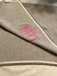 BABY Herringbone Double-sided Aluminum/White Embroidered with 3 Initials in your color