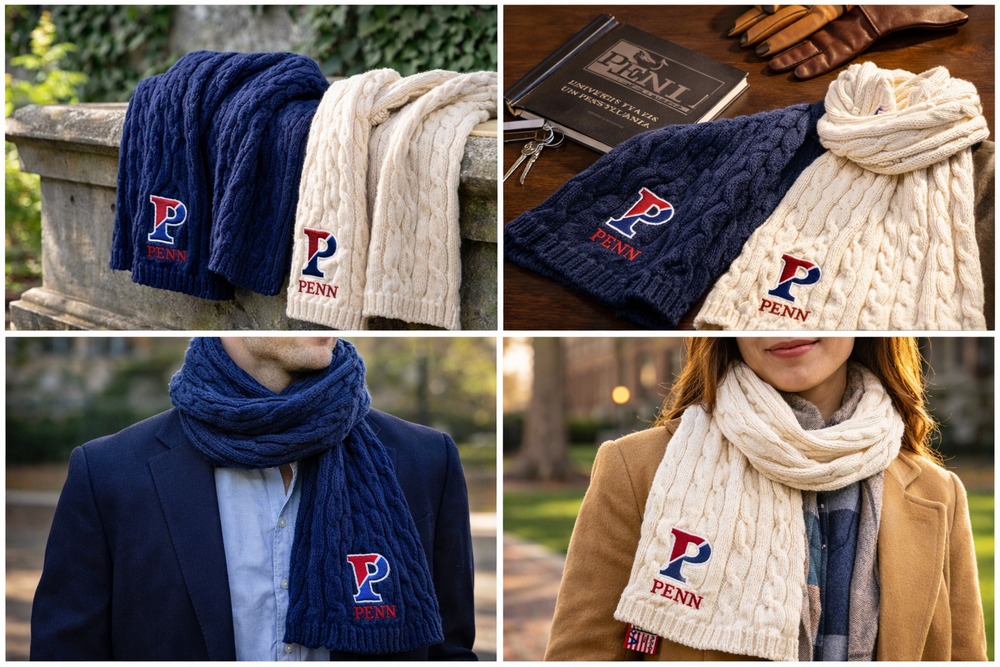 University of Pennsylvania Signature Cable Scarf – Split “P” Edition