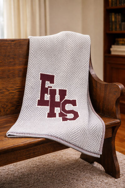 The Episcopal Herringbone Monogram Blanket