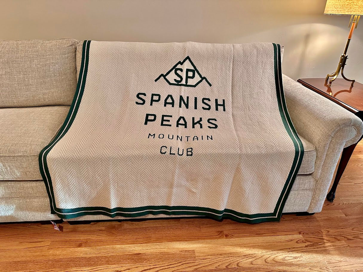 Spanish Peaks Stacked Logos Flax Herringbone Hunter Logos