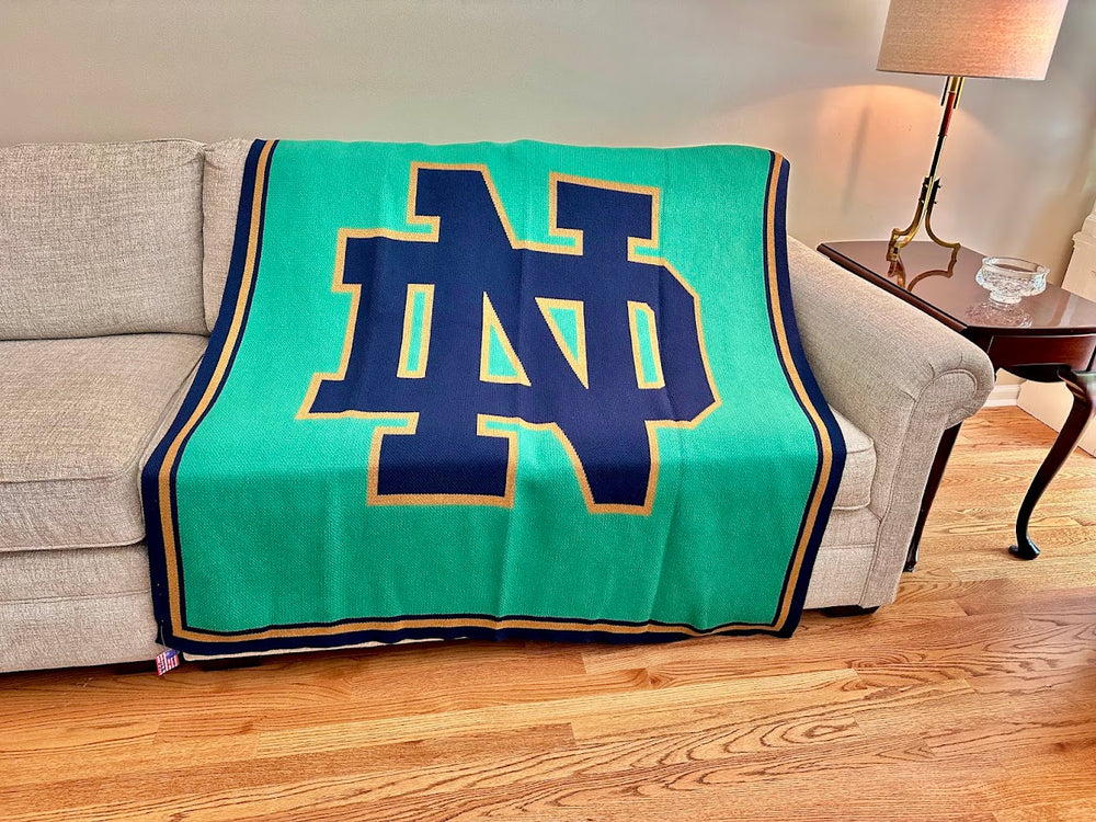 Notre Dame KELLY Base  GOLD ND Blanket 50 x 60