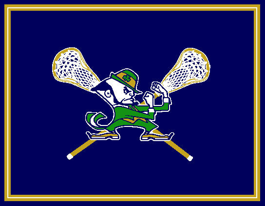 Notre Dame Men's Leprechaun Lacrosse Crossed Sticks 60 x 50