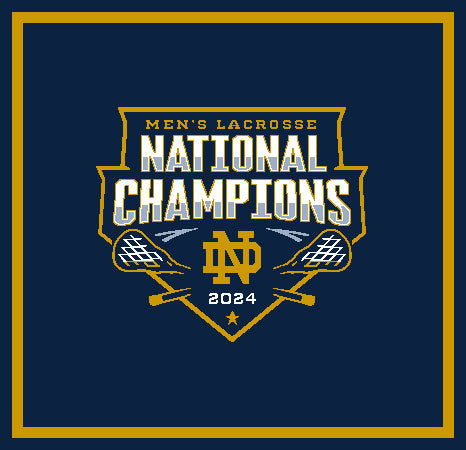 Notre Dame Men's Lacrosse  2024 National Champions Navy BASE 50 x 60