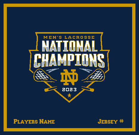 Notre Dame Men's Lacrosse 2023 National Champions NAVY BASE Customized with your Name & #  50 x 60
