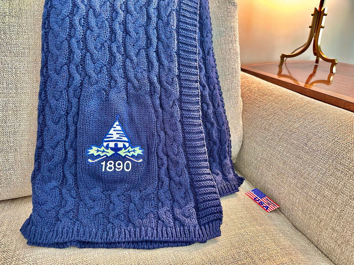 Ridgewood Country Club Navy Chunky Embroidered Cable