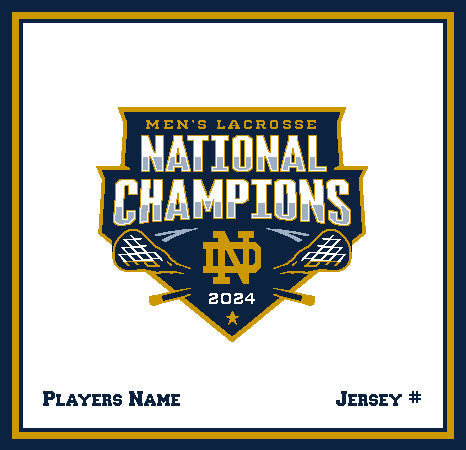 Customized Notre Dame Men's Lacrosse  2024 National Champions Natural BASE 50 x 60