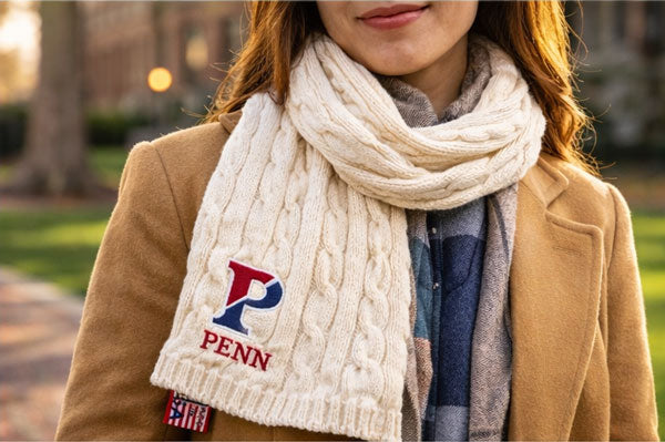 University of Pennsylvania Signature Cable Scarf – Split “P” Edition