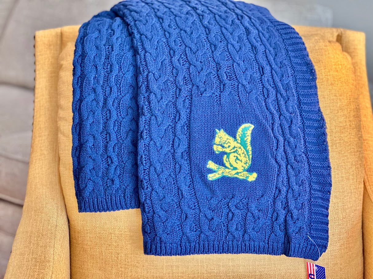 The Country Club NAVY Chunky Cable - Squirrel Logo