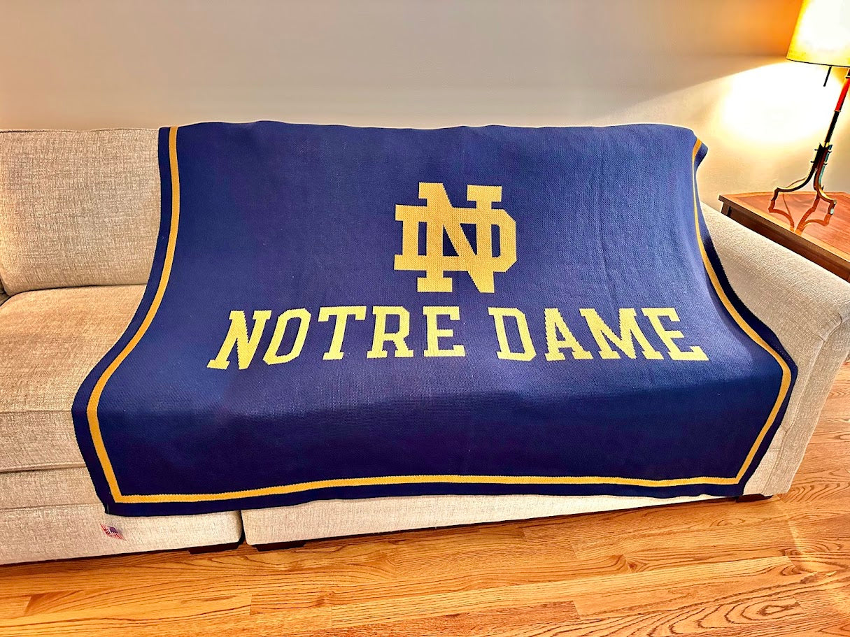 ND MONOGRAM LOCK-UP MARK Blanket - 2 different colorways