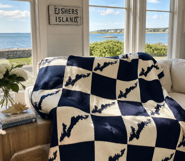 Fishers Island Checkerboard - NAVY