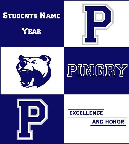 Custom Pingry Multi Logo Add Name & Year Dorm, Office, Alumni, Tailgate Blanket