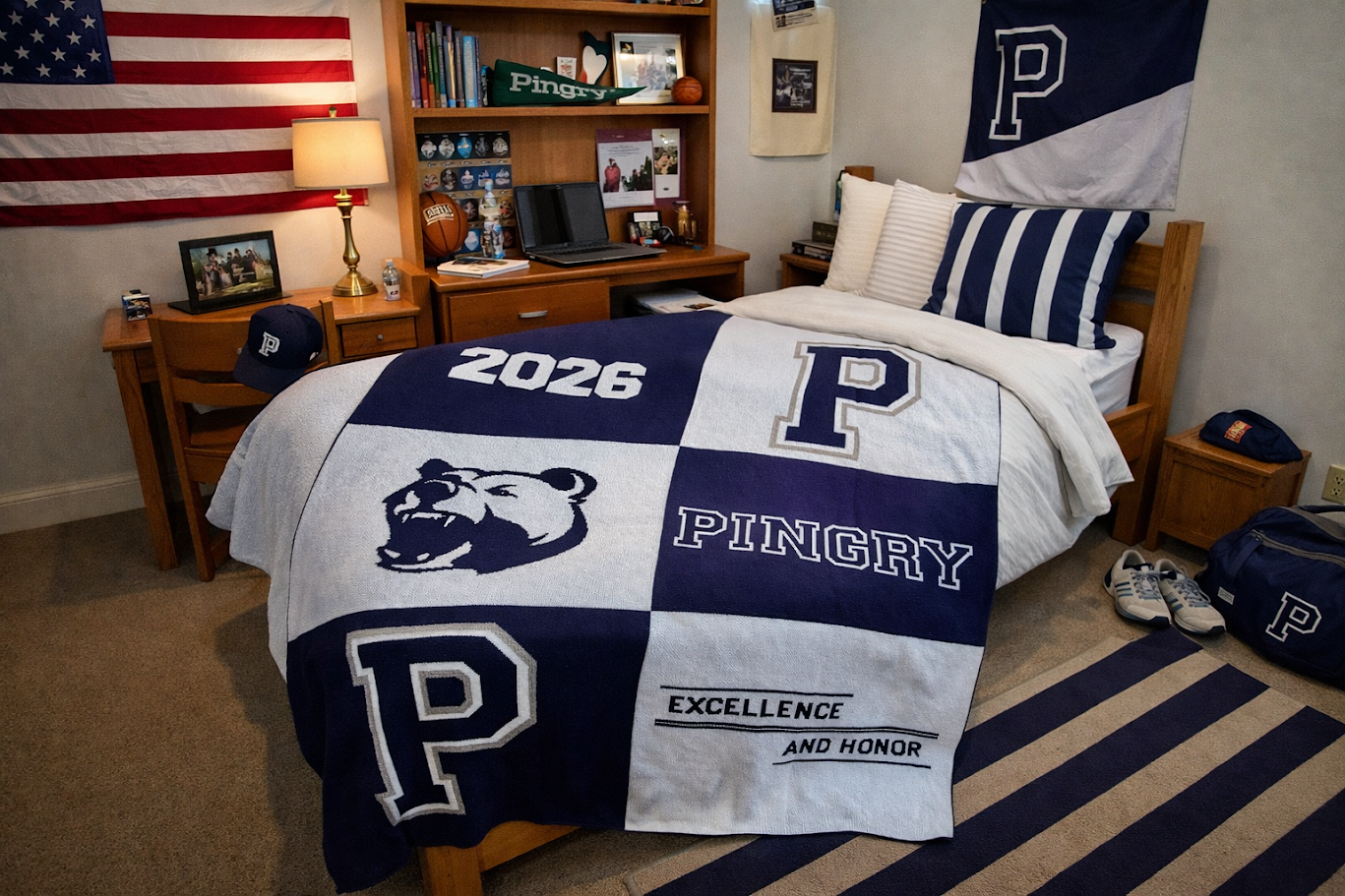 The Pingry Heritage Multi-Logo Blanket