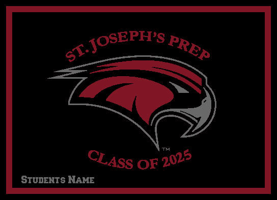 St. Joseph's Prep Hawk Blanket Customized Name & Year 60 x 50