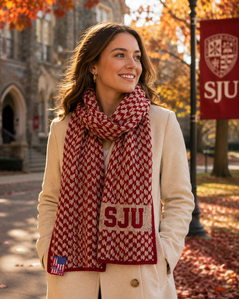 The Crimson Chevron Hawk Scarf