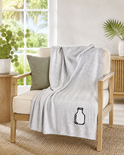 McArthur Aluminum /Natural Herringbone WHITe /Black Milk bottle