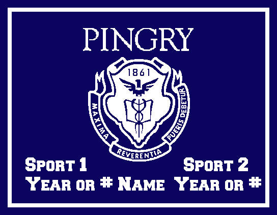 Pingry Seal 2-Sport /Club Blanket Customized Name & Number 60 x 50