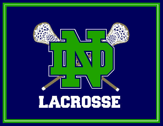 Notre Dame Men's KELLY Lacrosse Crossed Sticks 60 x 50