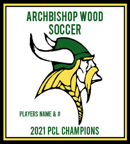 AB Wood Natural Base PCL Soccer Champions Customized with your Name , Jersey #