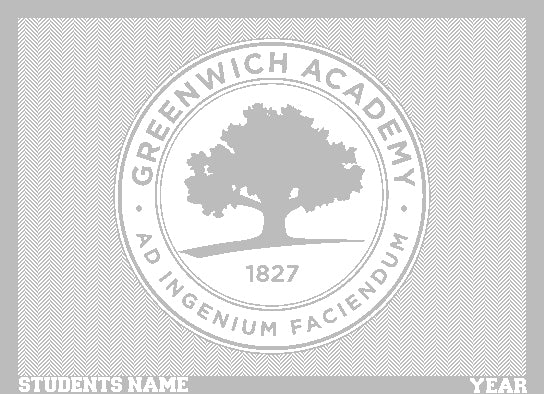 Greenwich Academy Herringbone Base Customized with Name and Year 60 x 50