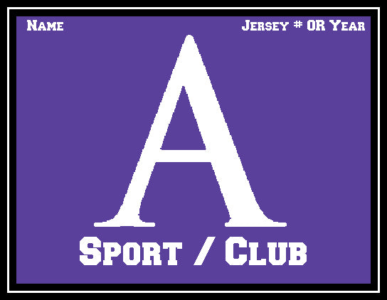 Amherst Any Sport /Club Customized with your Sport, Name, # OR Year 60 x 50