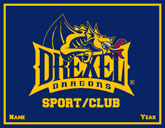 Custom Drexel Dragons ANY Sport /Club NAVY Base 60 x 50