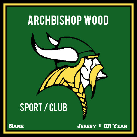 AB Wood Athletic Hunter Base  Any Sport /Club Customized with your Name , Jersey #, OR Year