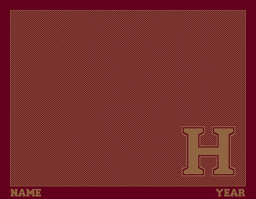 Haverford School  Burgundy Herringbone H Customized with Name and Year 60 x 50