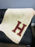 Haverford Flax Herringbone H Blanket 60 x 50