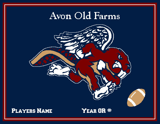Avon Old Farms Custom FOOTBALL Name & Number OR Year  60 x 50