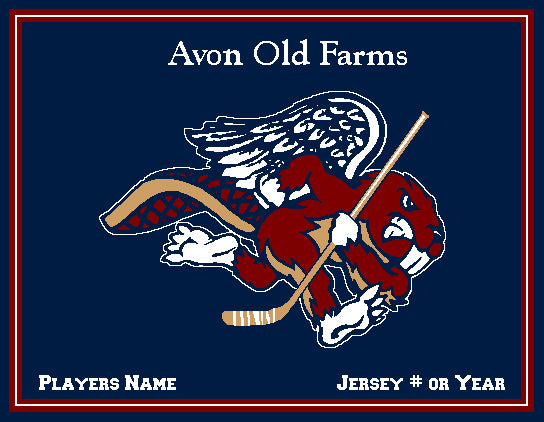 Avon Old Farms Custom HOCKEY Name & Number OR Year  60 x 50