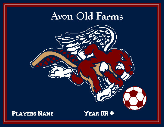 Avon Old Farms Custom SOCCER Name & Number OR Year  60 x 50