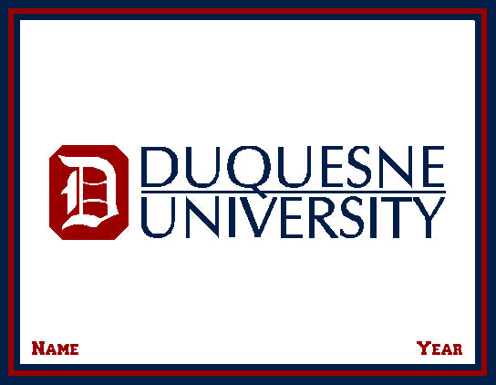 Custom Duquesne University  Natural  Name and Year 60 x 50