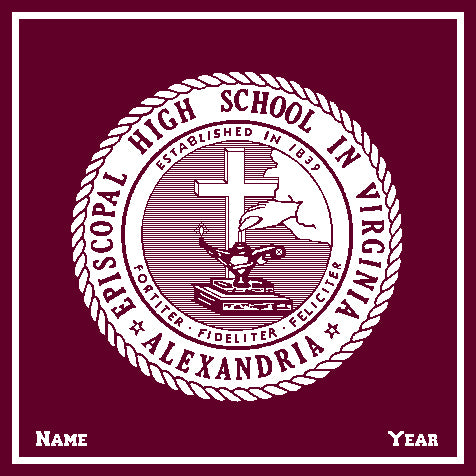 Episcopal High School Burgundy Base Seal Customized with Name and Year