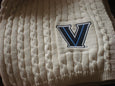 Villanova Natural Embroidered  Signature V  6 Needle Cable Blanket