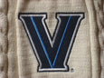 Villanova Natural Embroidered  Signature V  6 Needle Cable Blanket