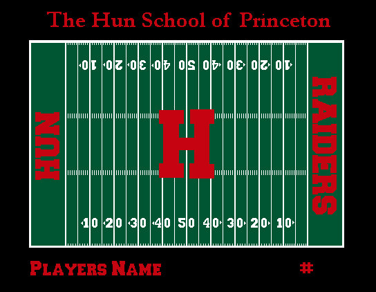 The Hun School Football Blanket Customized with your Name & Number 60 x 50