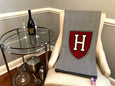 Charcoal & Natural Harvard Shield Herringbone  60 x 50